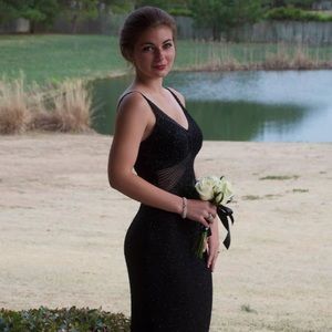 Fully beaded black gown